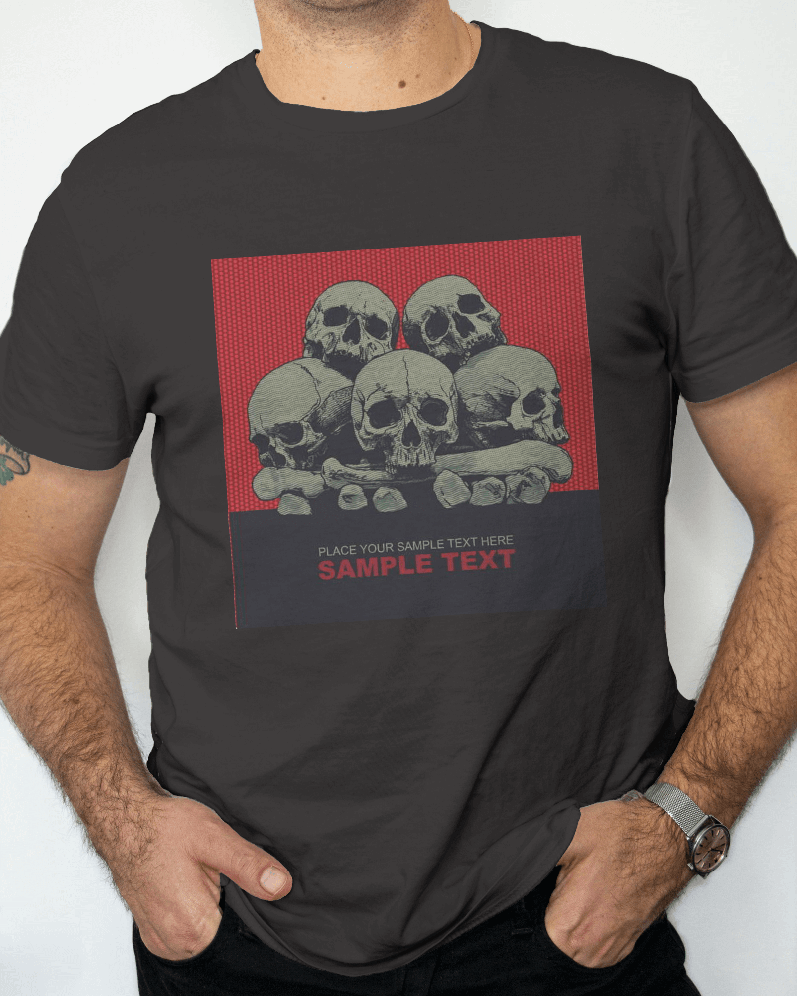 Premium Skull Pile Graphic Regular T-Shirt - YORD