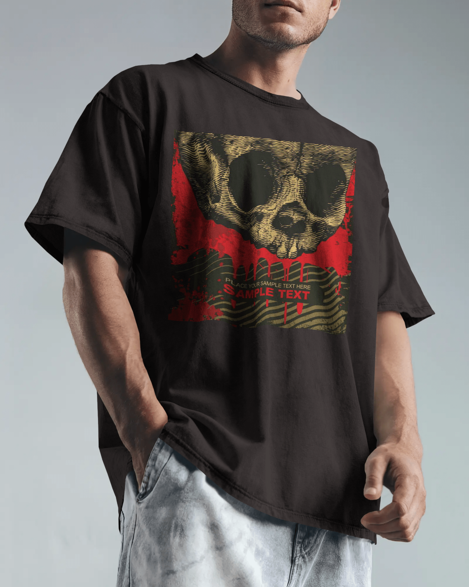 Premium Skull Splatter Oversized T-Shirt | Limited Edition - YORD