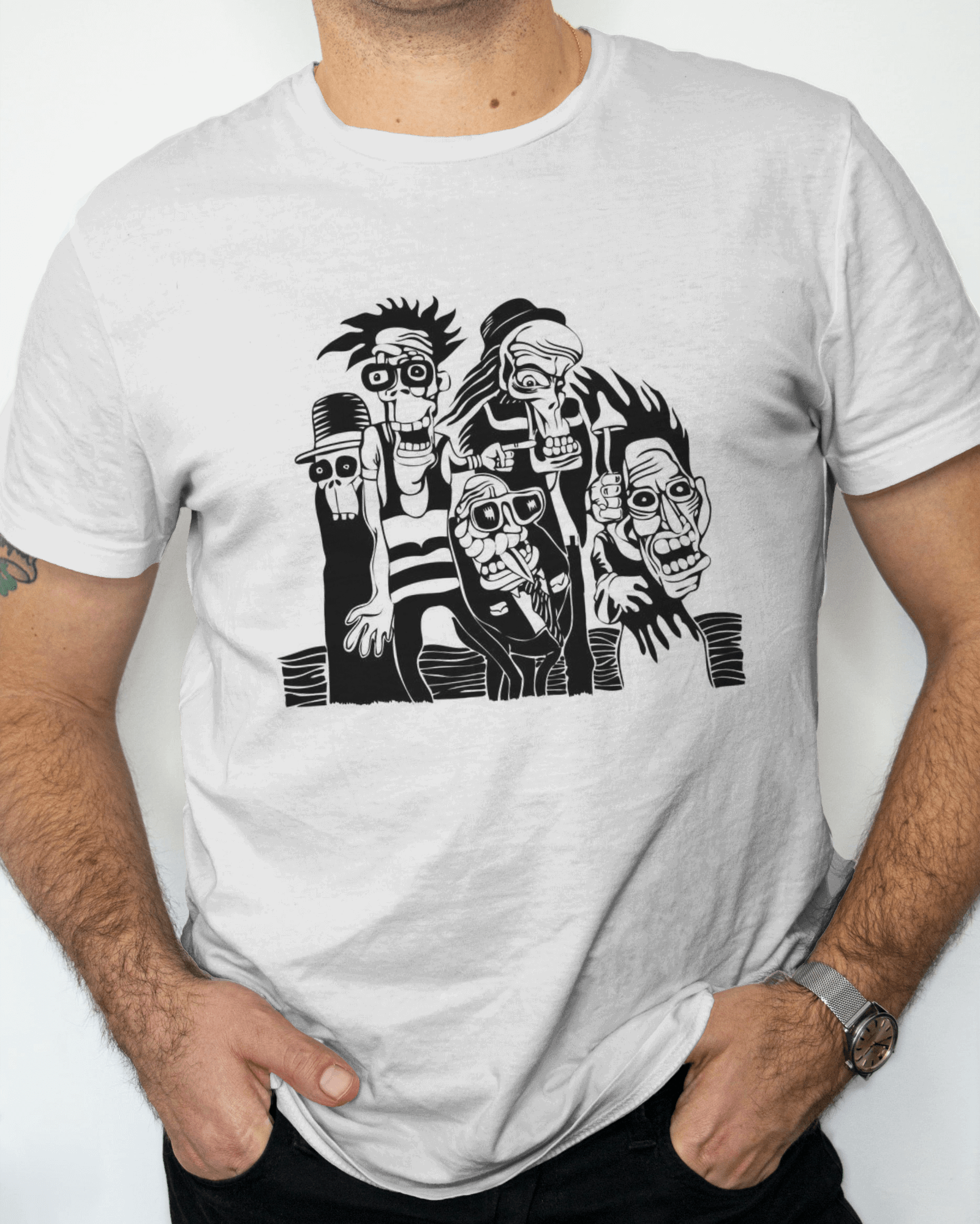 Premium Skull Squad Graphic White T-shirt | Limited Edition - YORD