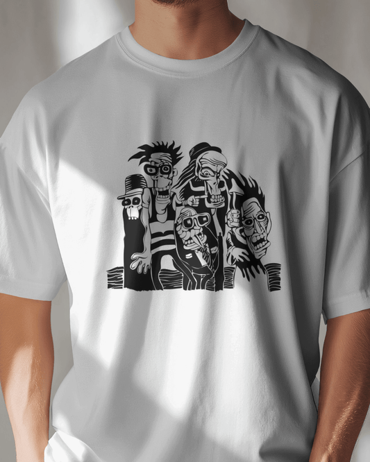 Premium Skull Squad Graphic White T-shirt | Limited Edition - YORD
