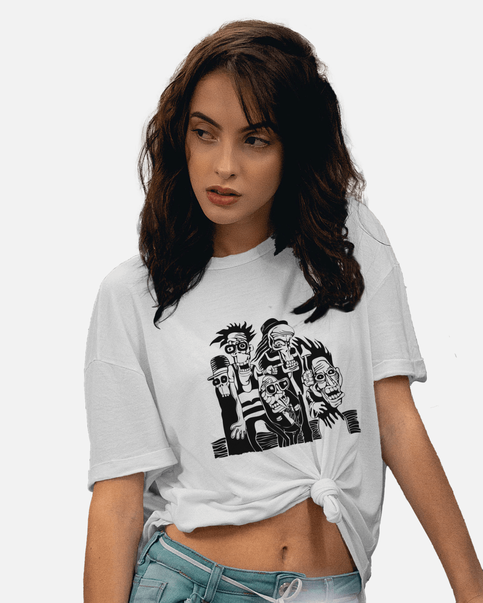 Premium Skull Squad Graphic White T-shirt | Limited Edition - YORD