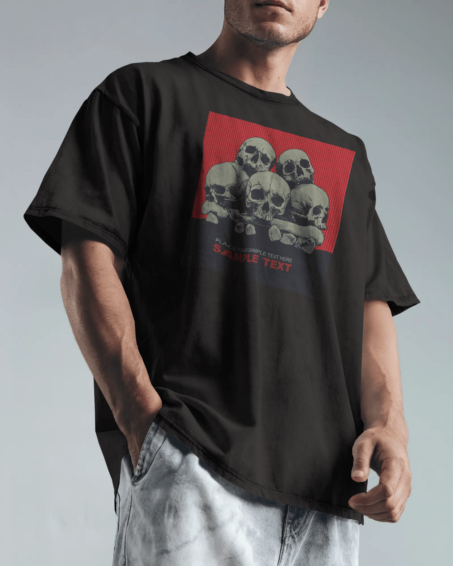 Premium Skull Stack Oversized T-Shirt | Limited Edition - YORD