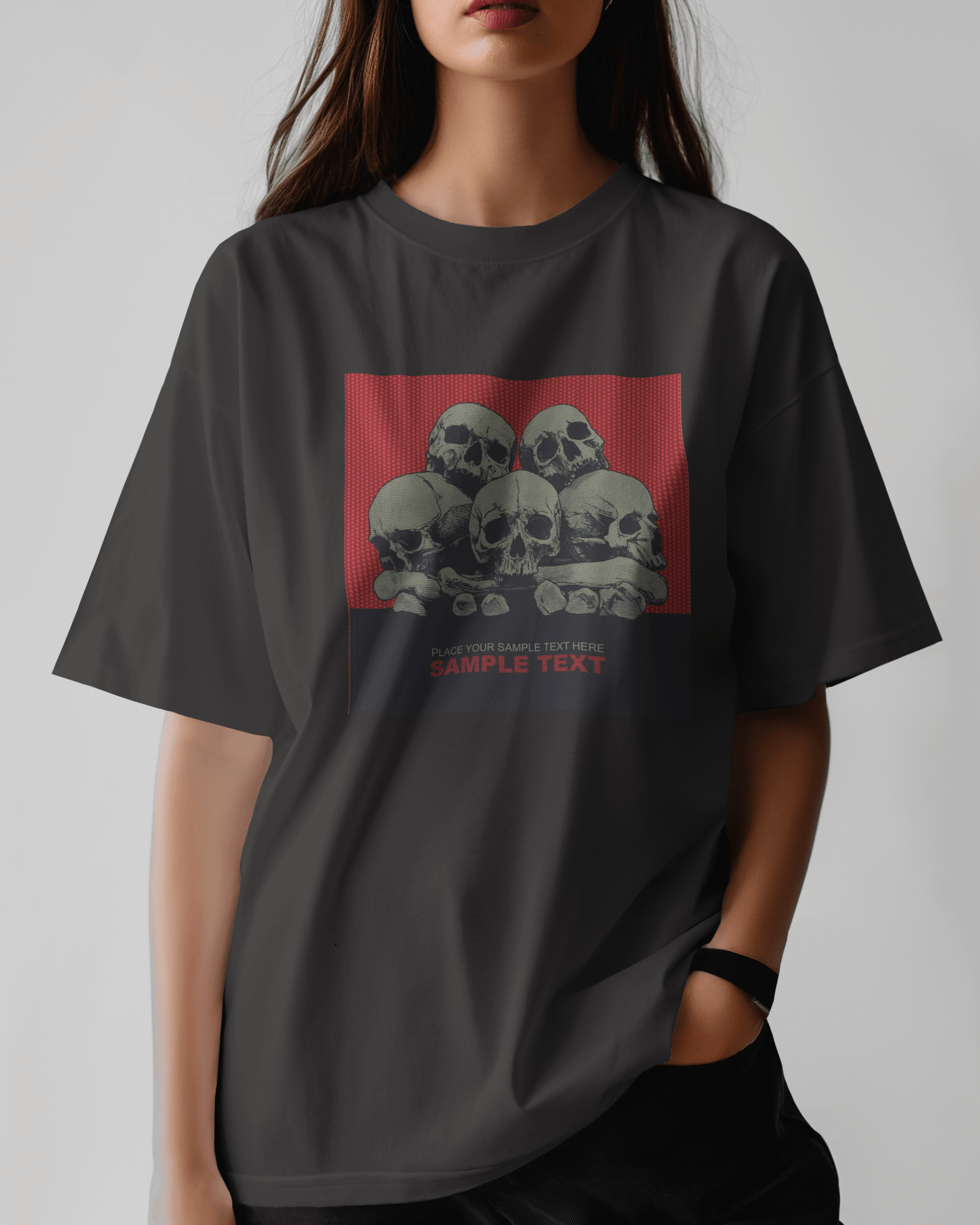 Premium Skull Stack Oversized T-Shirt | Limited Edition - YORD