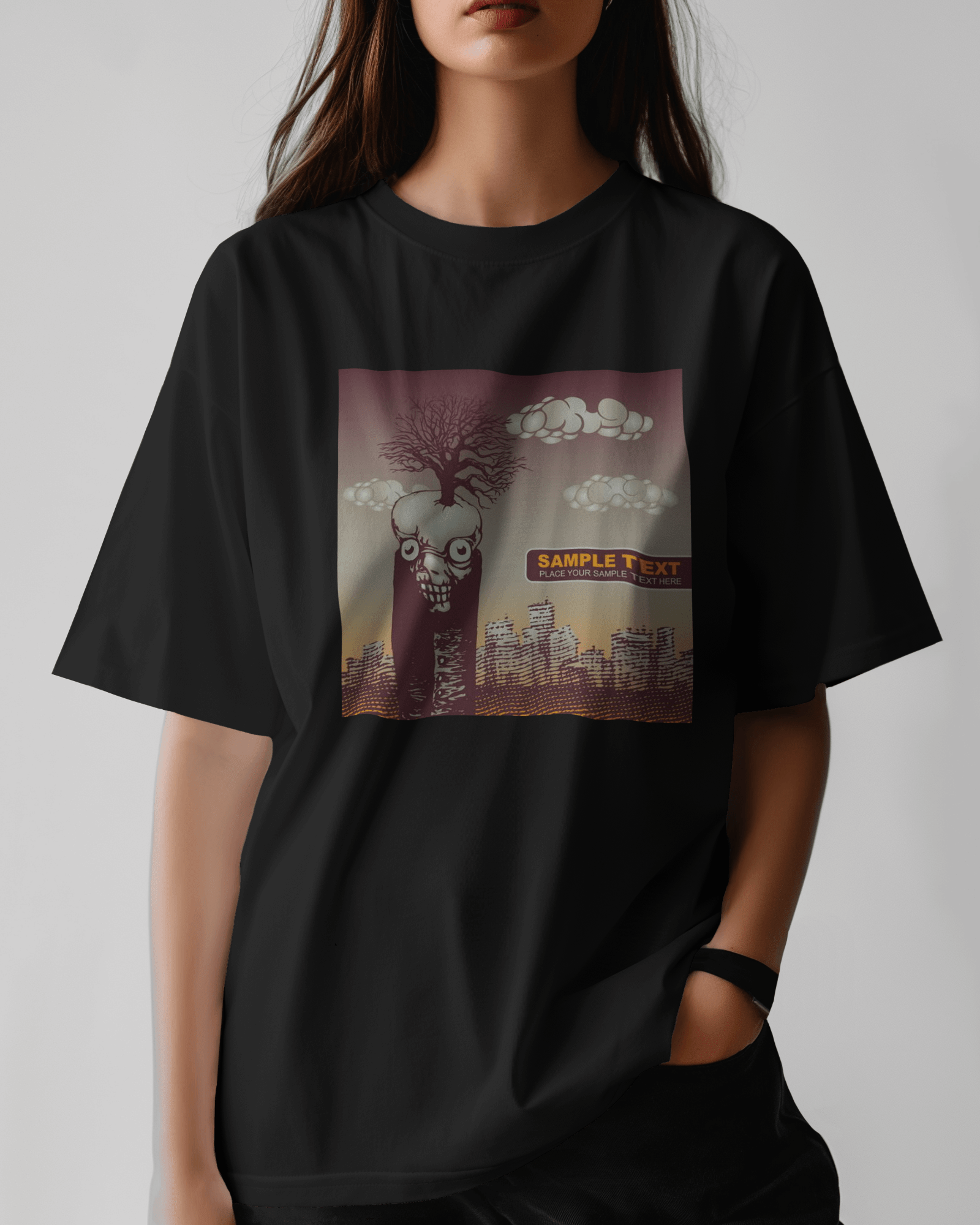 Premium Surreal Skull Tree Oversized T-shirt - Limited Edition - YORD
