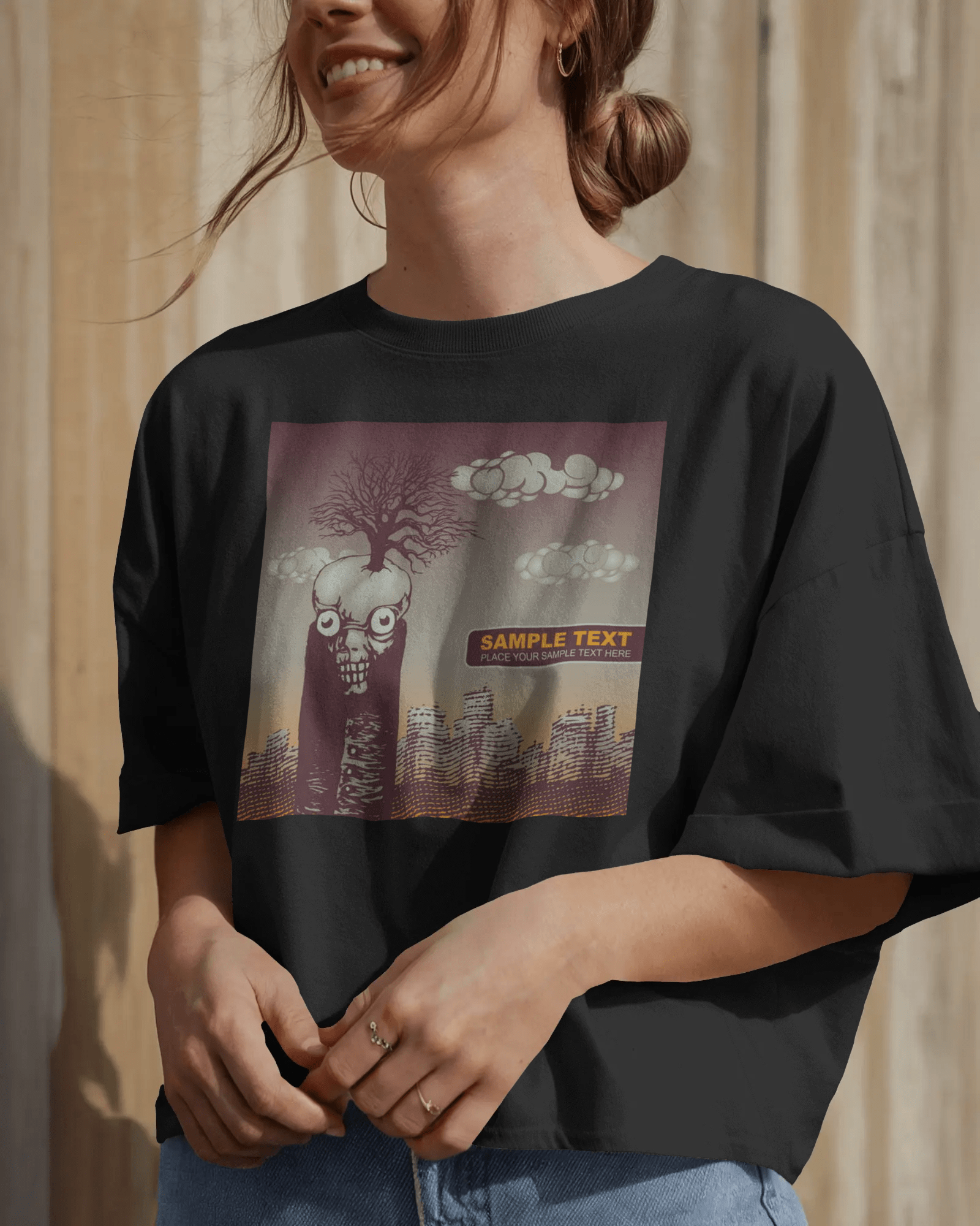 Premium Surreal Skull Tree Oversized T-shirt - Limited Edition - YORD
