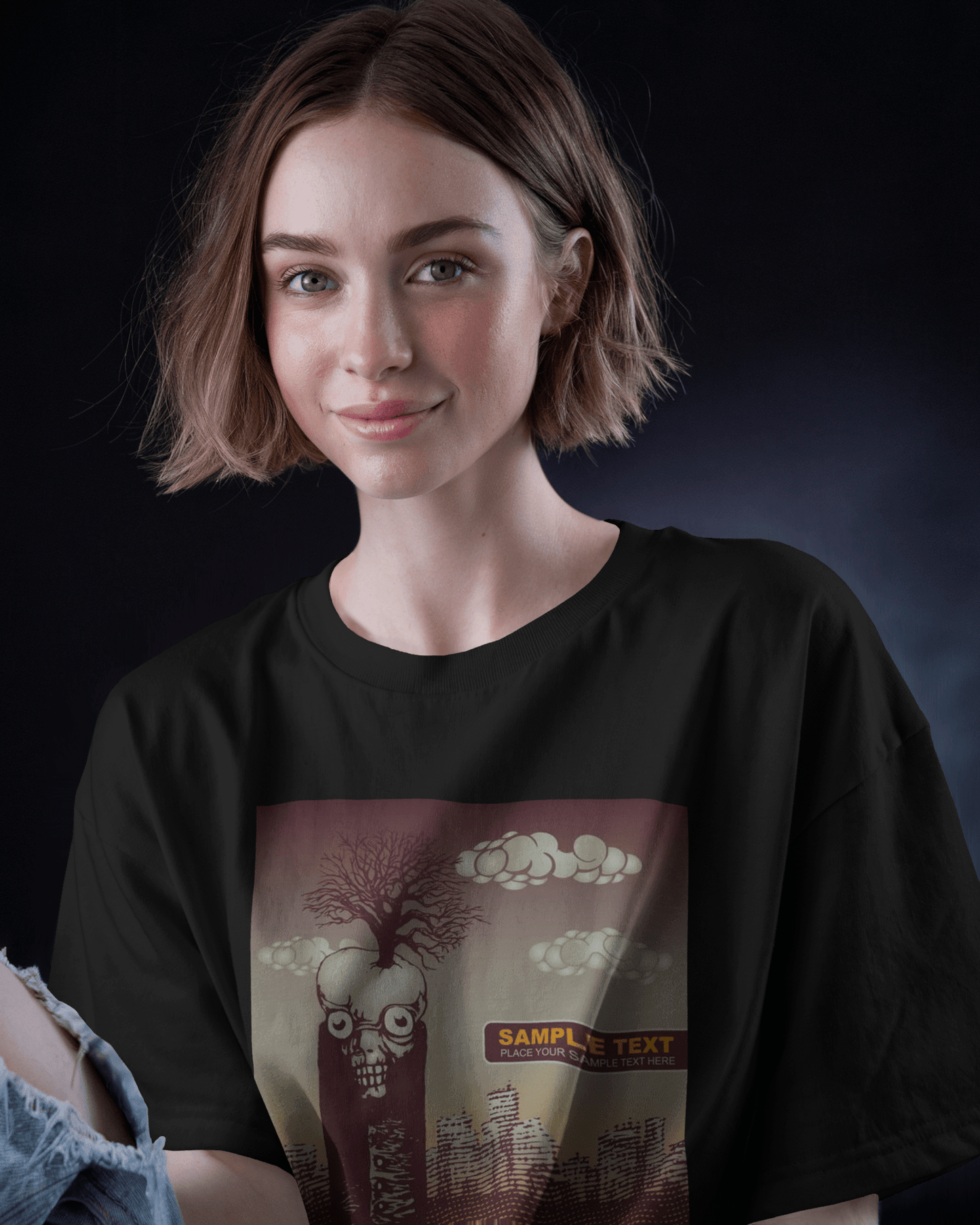 Premium Surreal Skull Tree Oversized T-shirt - Limited Edition - YORD