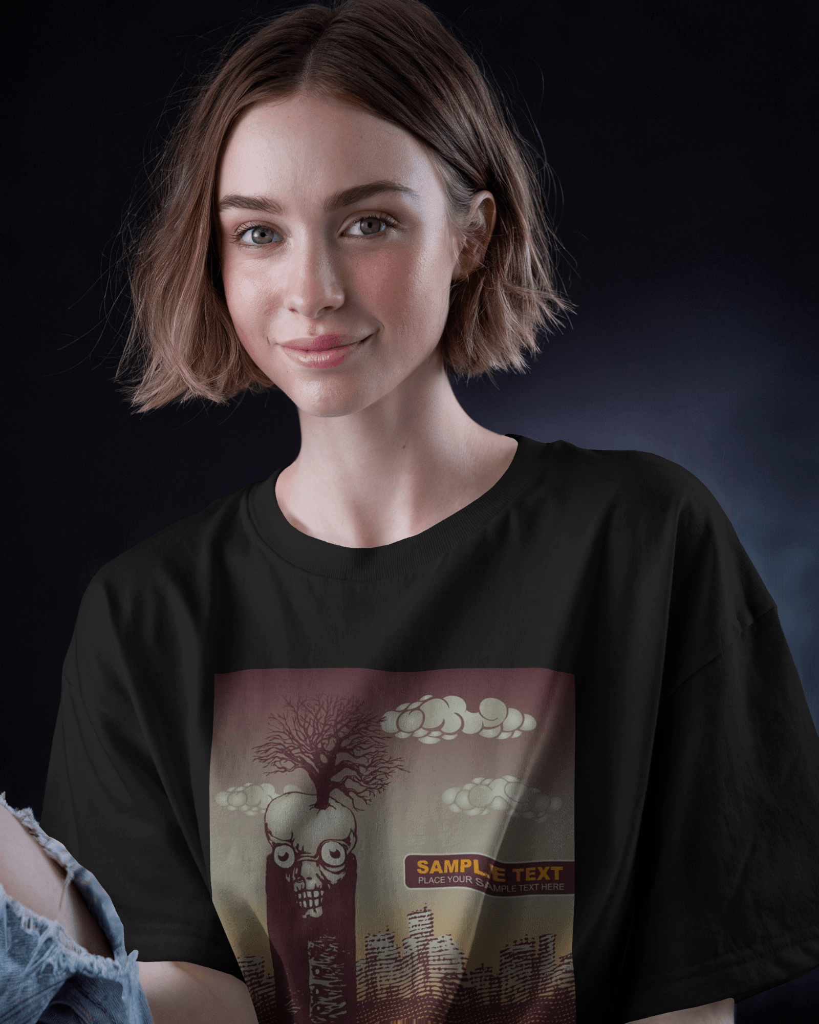 Premium Surreal Skull Tree Oversized T-shirt - Limited Edition - YORD
