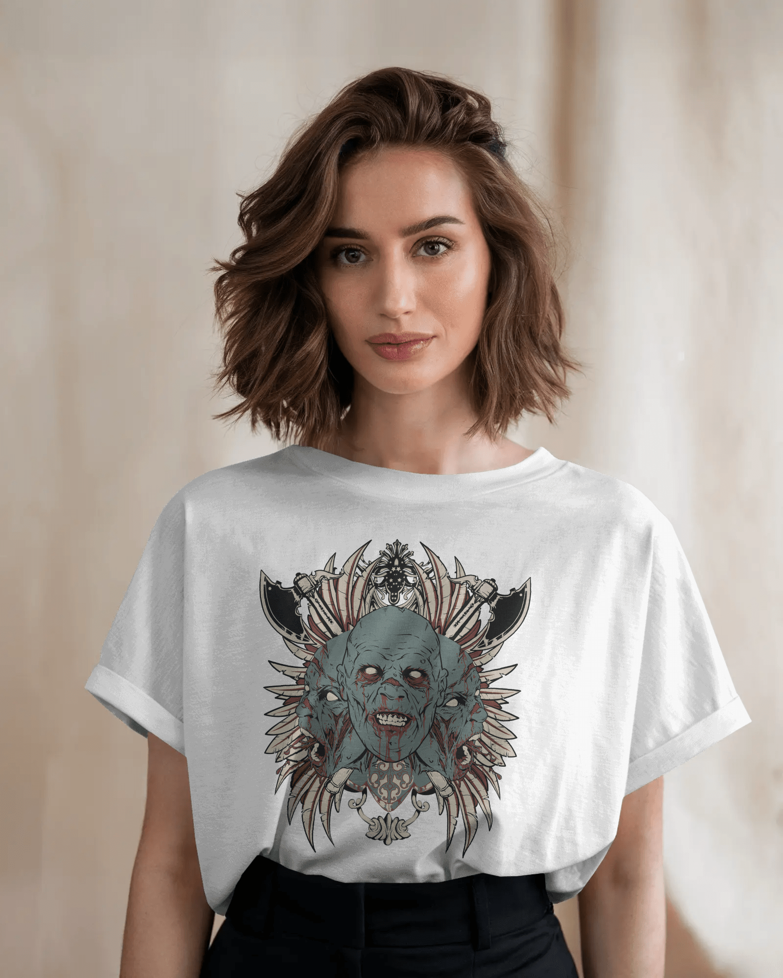 Premium Zombie Creature Gothic Oversized T-shirt - YORD