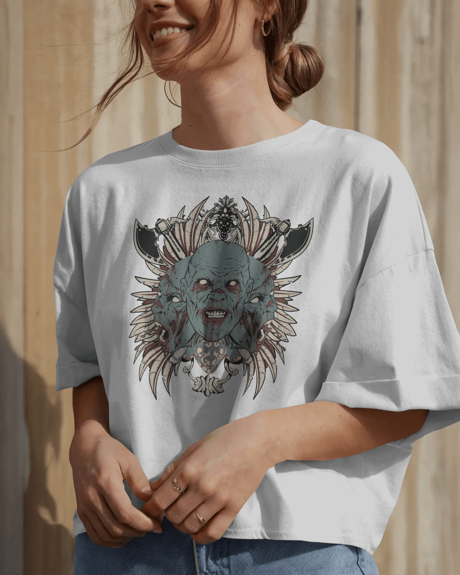 Premium Zombie Creature Gothic Oversized T-shirt - YORD
