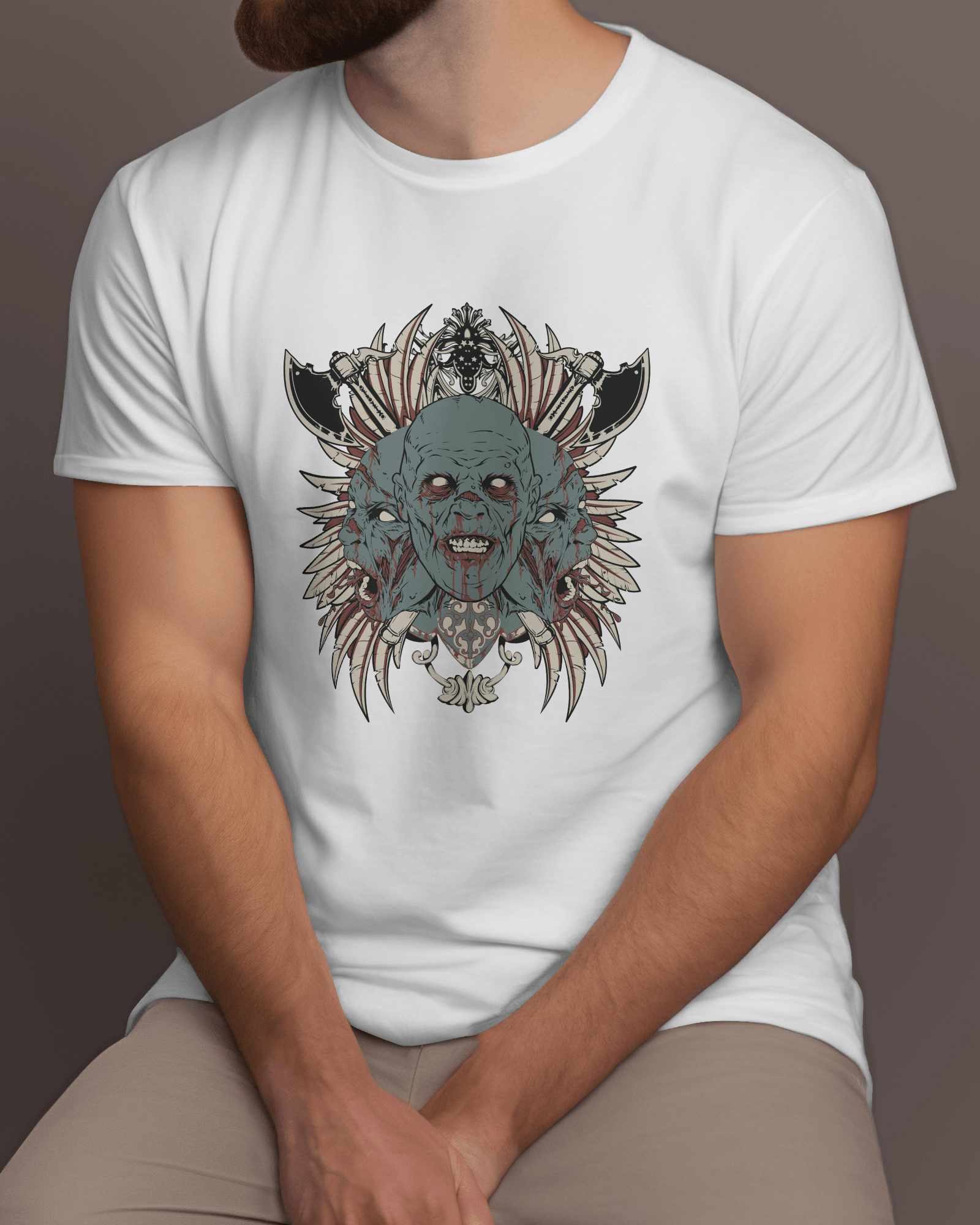 Premium Zombie Tribal Fusion Regular T-shirt - YORD