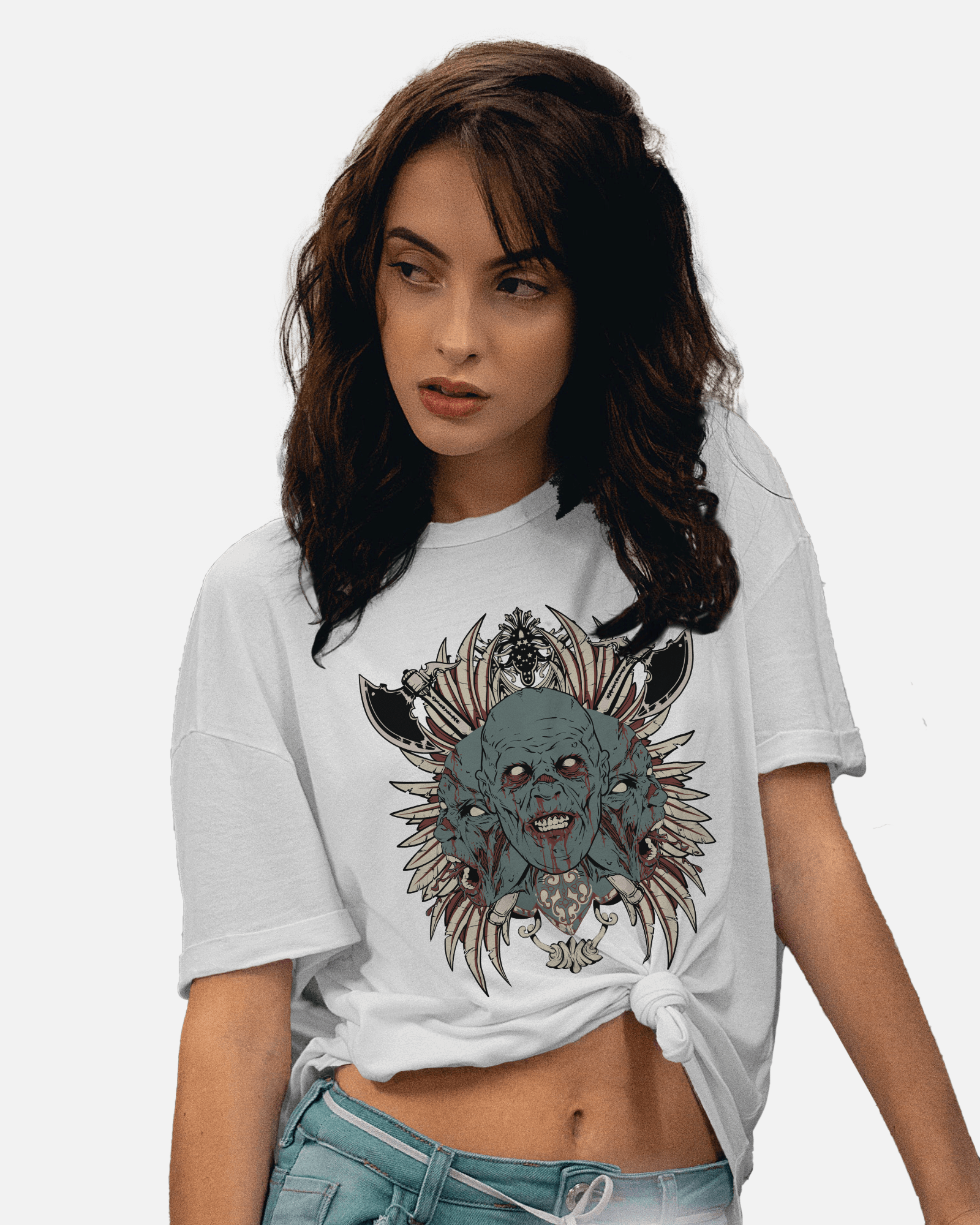 Premium Zombie Tribal Fusion Regular T-shirt - YORD