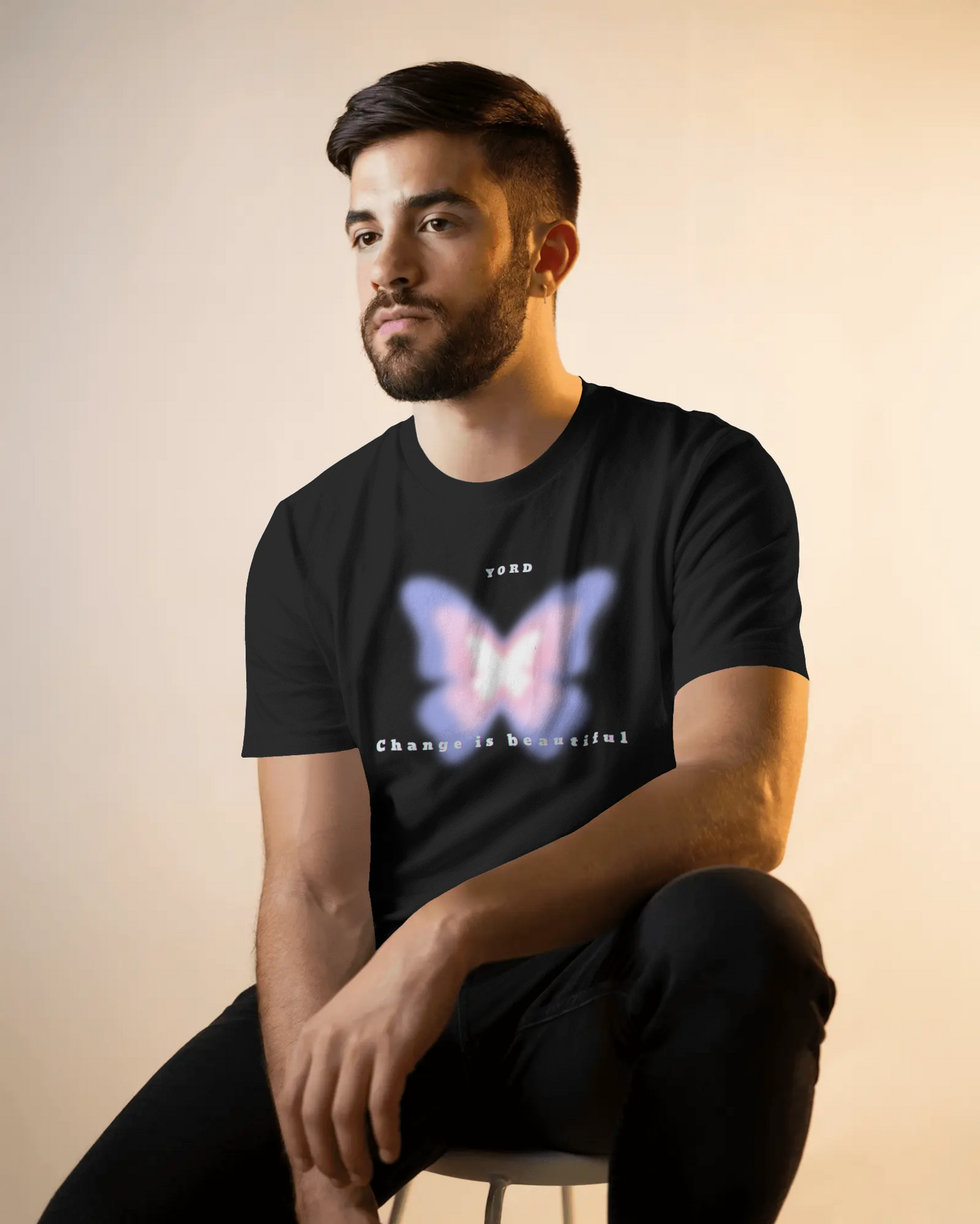 Premium YORD Butterfly 'Change is Beautiful' Regular T-Shirt