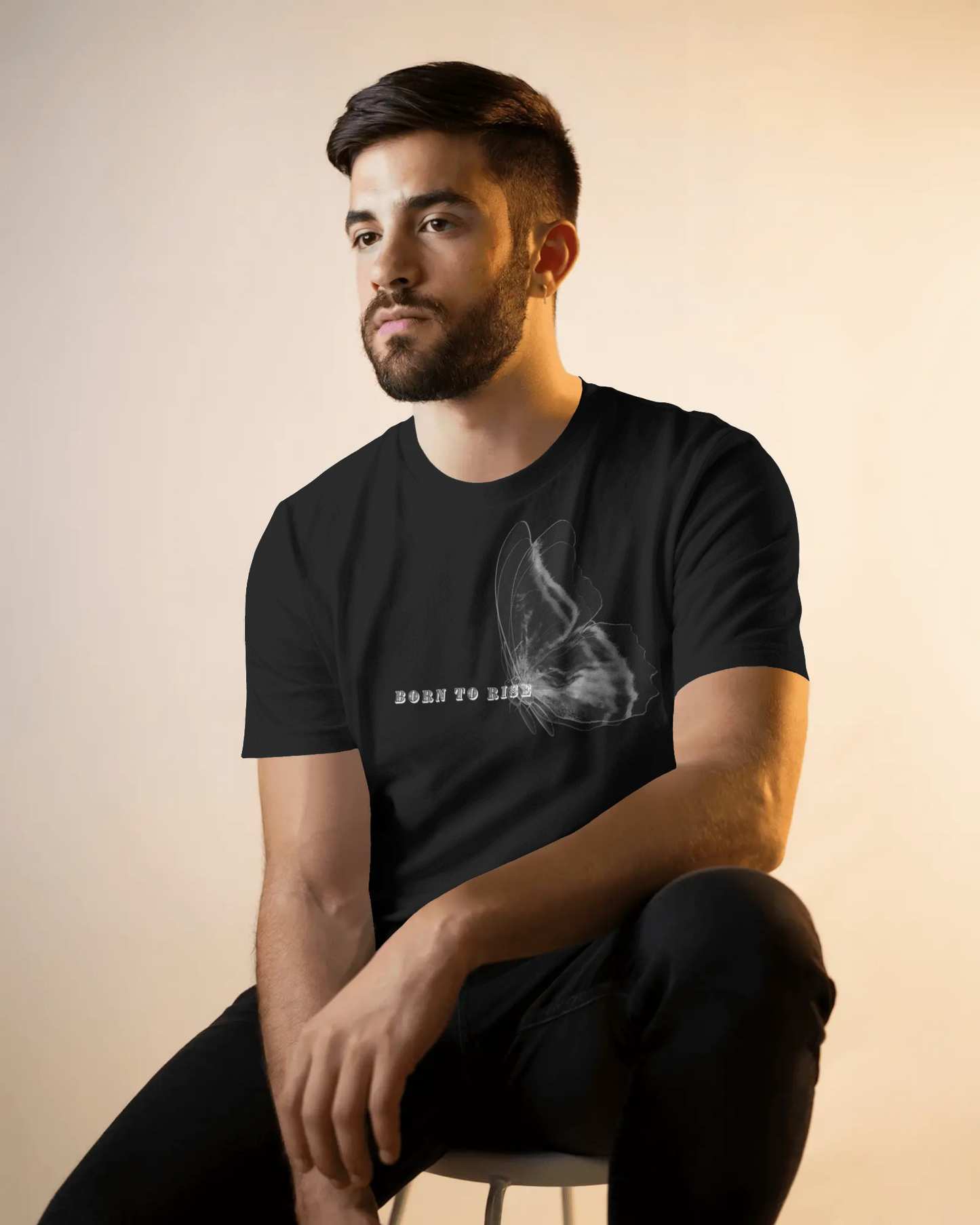 Premium Born To Rise Butterfly Graphic Regular T-shirt