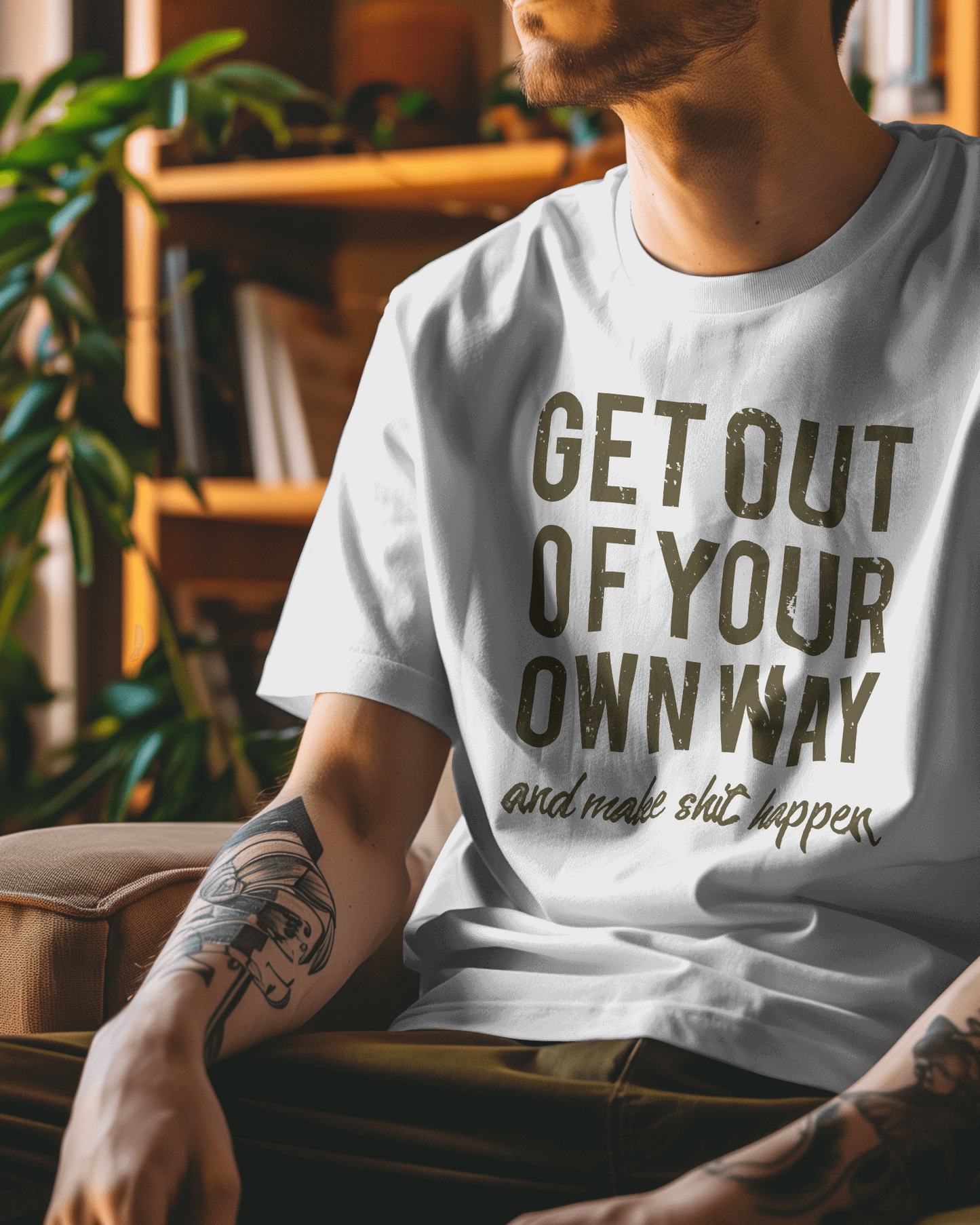 Premium Motivational 'Get Out Of Your Way' Oversized T-shirt