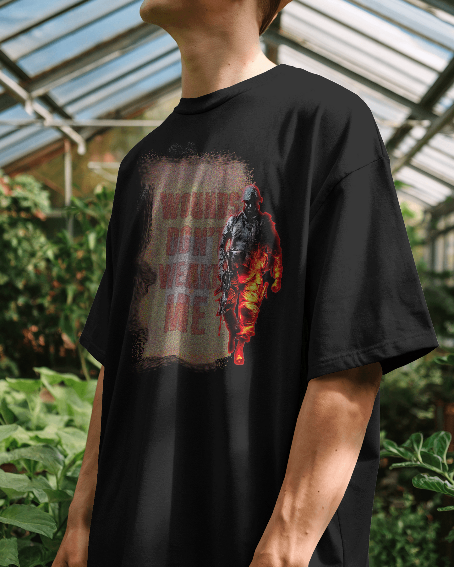 Premium Warfare 'Wounds Don't Weaken Me' Oversized T-shirt