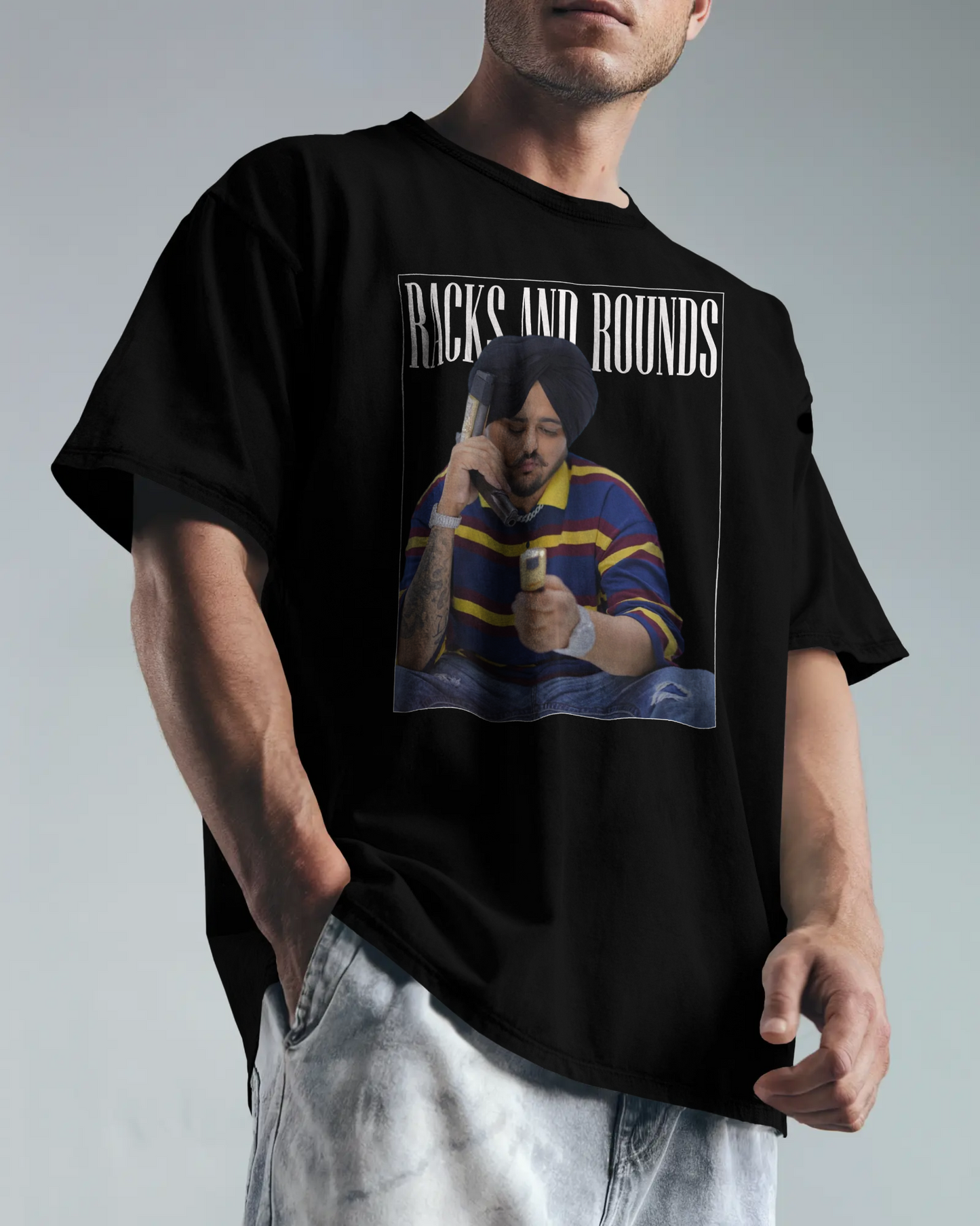 Premium 'Racks and Rounds' Oversized Streetwear T-shirt
