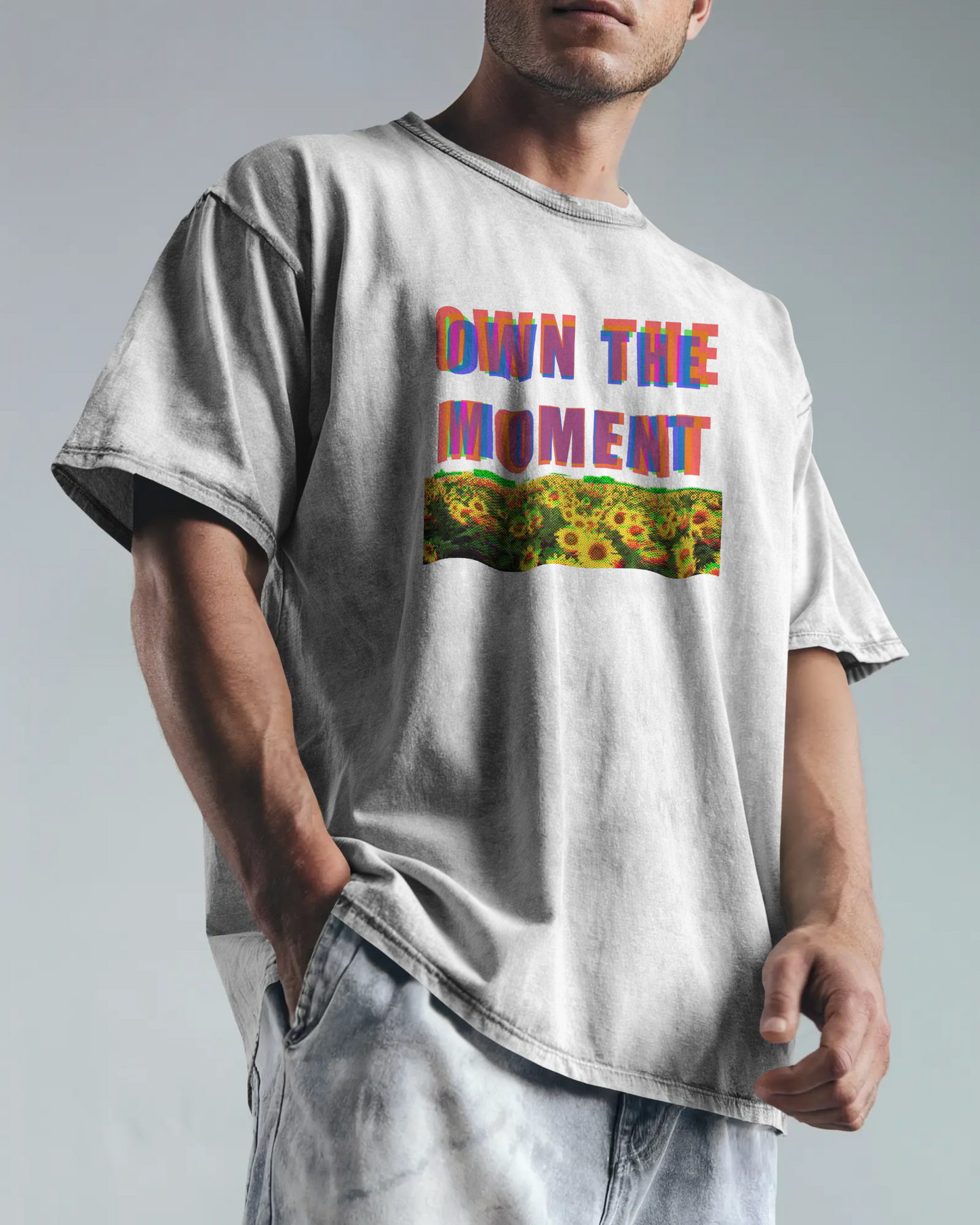 Premium Oversized 'Own The Moment' Sunflower T-Shirt