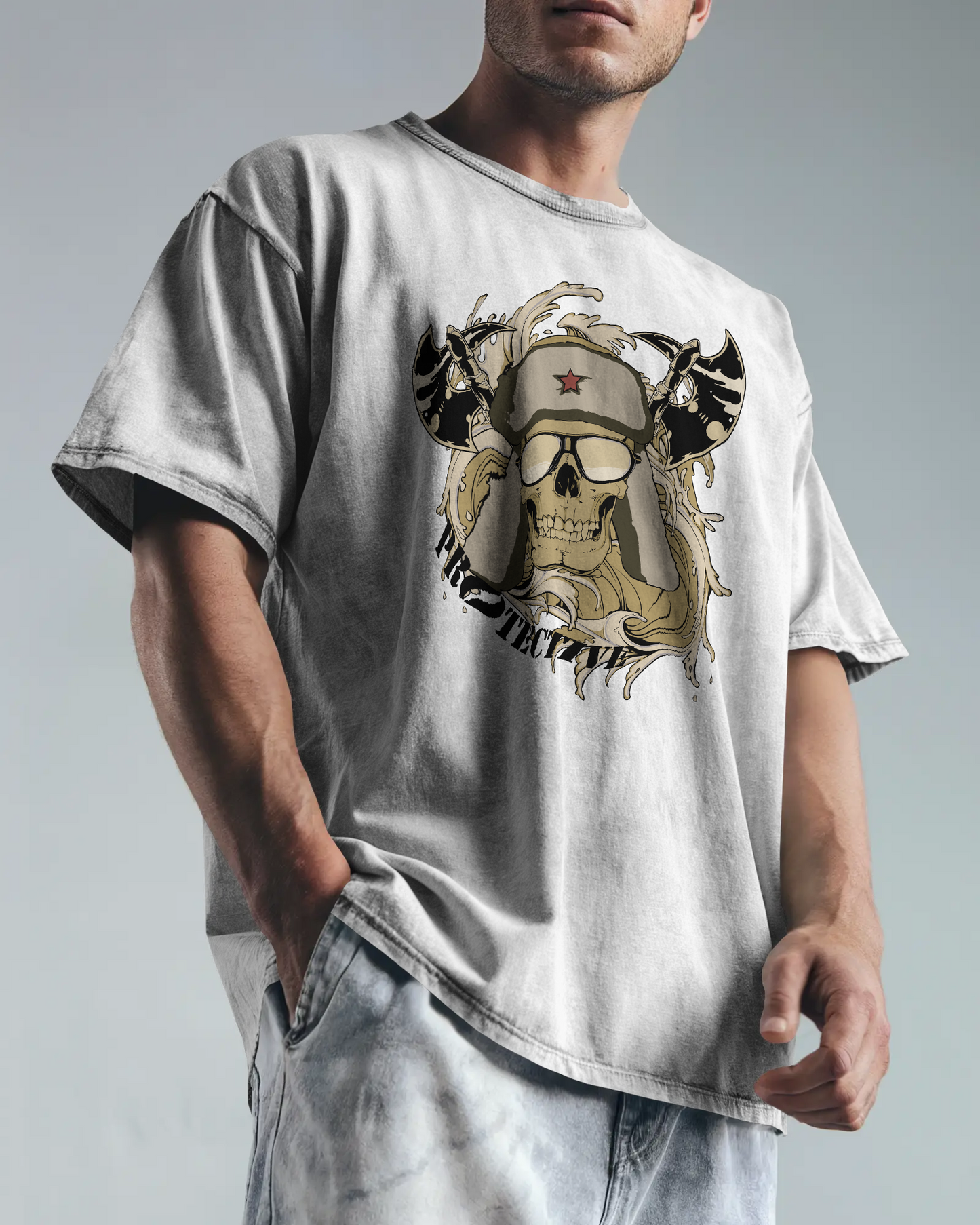 Premium Sheriff Skull Oversized T-shirt - Limited Edition