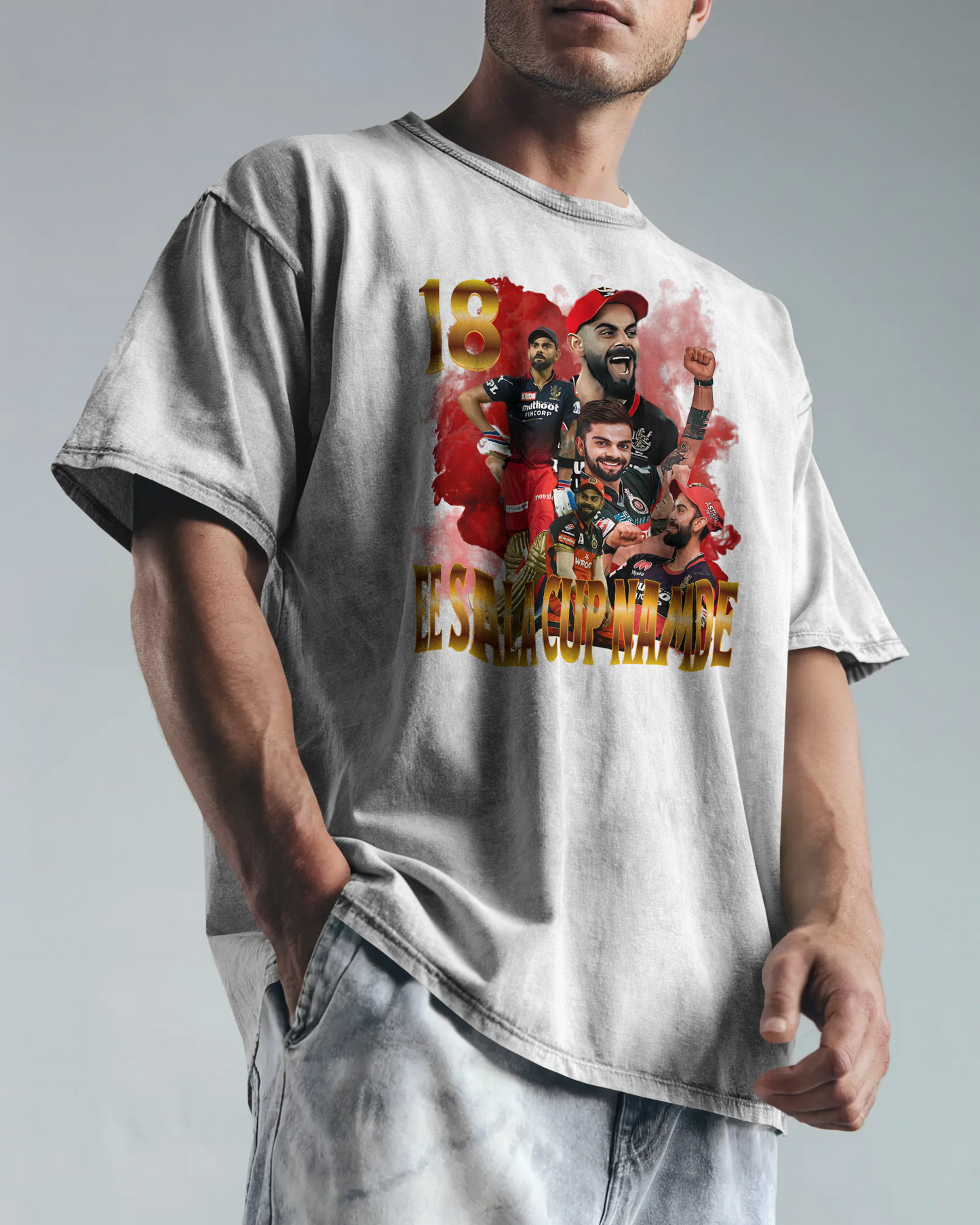 Premium Oversized RCB Cricket Fan T-shirt - Limited Edition