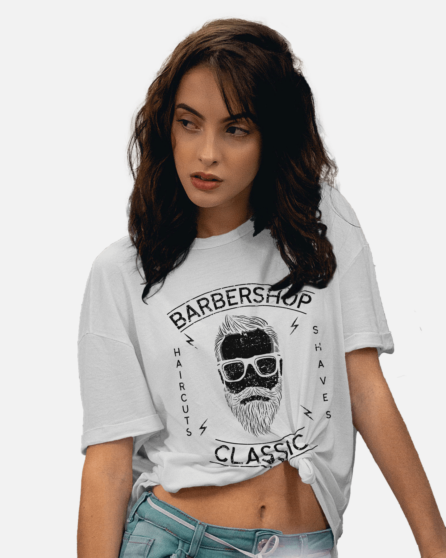 Premium Classic Barbershop White Cotton T-shirt