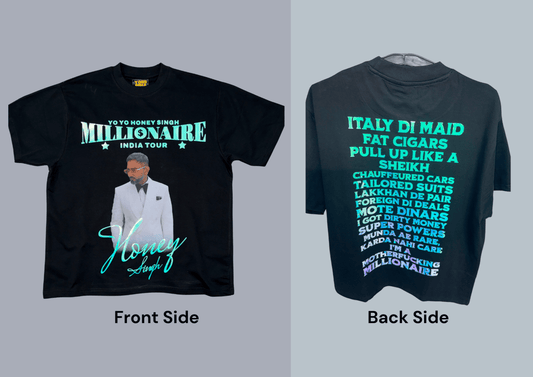 YO YO HONEY SINGH "MILLIONAIRE" PREMIUM GLOW IN DARK CONCERT T - SHIRT With TWO Fridge Magnets FREE - YORD