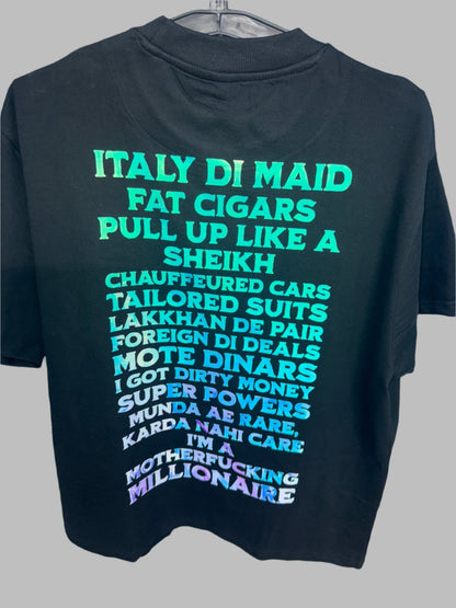 YO YO HONEY SINGH "MILLIONAIRE" PREMIUM GLOW IN DARK CONCERT T - SHIRT With TWO Fridge Magnets FREE - YORD